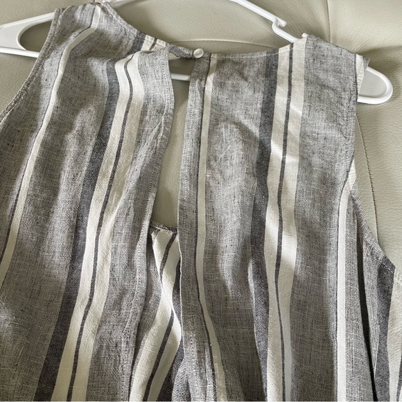 Cloth & Stone Gray Striped Sleeveless Jump Suit linen blend size medium NWT - Picture 7 of 14